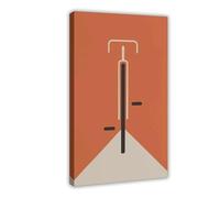 XFATGIA Poster su tela con stampa Bauhaus arancione, decorazione per camera da letto, ufficio, stanza, regalo, 50 x 75 cm