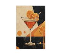 XFATGIA Poster su tela con stampa vintage italiana con cocktail di viaggio, cucina, decorazione artistica da parete per soggiorno, camera da letto, 60 x 90 cm