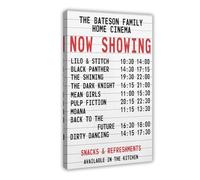 XFATGIA Poster su tela personalizzato con lista dei film retrò, decorazione per camera da letto, ufficio, camera da letto, regalo, 30 x 45 cm