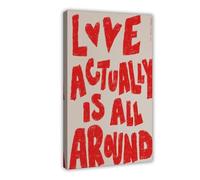 XFATGIA Poster su tela, stampa artistica con scritta "True Love Is Everywhere", decorazione per camera da letto, ufficio, camera da letto, regalo, 60 x 90 cm
