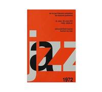 XFATGIA Poster vintage su tela, motivo: festival jazz tedesco, decorazione per camera da letto, ufficio, camera da letto, regalo, 30 x 45 cm