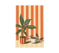 XFATGIA Poster vintage su tela, stampa con caffè, decorazione per camera da letto, ufficio, stanza, regalo, 20 x 30 cm
