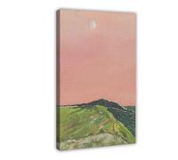 XFATGIA Stampa artistica con tramonto rosa, paesaggio astratto ad acquerello, poster su tela, decorazione per camera da letto, ufficio, camera da letto, regalo, 40 x 60 cm