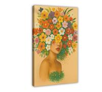 XFATGIA Stampa artistica floreale con stampa floreale a profusione per donne, poster su tela, decorazione per camera da letto, ufficio, camera da letto, regalo, 60 x 90 cm