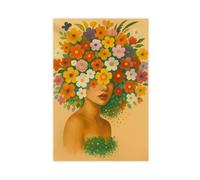 XFATGIA Stampa artistica floreale con stampa floreale a profusione per donne, poster su tela, decorazione per camera da letto, ufficio, stanza, regalo, 50 x 75 cm