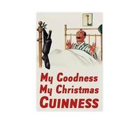 XFATGIA Stampa artistica personalizzata di Guinness su tela, poster pubblicitario natalizio, decorazione per camera da letto, ufficio, camera da letto, regalo, 60 x 90 cm