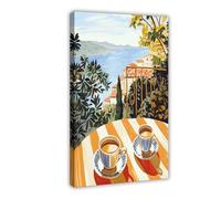 XFATGIA Stampa su tela con espresso italiano, decorazione per camera da letto, ufficio, camera da letto, regalo, 40 x 60 cm
