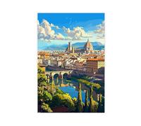 XFATGIA Stampa su tela con stampa turistica di Firenze, decorazione per camera da letto, ufficio, camera da letto, regalo, 50 x 75 cm