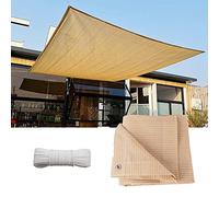 XFDGFJHHG Ombra Da Sole Da Sole Pesante, Baldacchino A Vela Di Tonalità Beige Quadrata, Tonalità Di Baldacchino Permeabile, Con Kit Hardware, Corda Da 5 M, Tonalità Da Sole Esterne For Patio(2x4m)