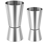 XFentech 2 Pezzi Misurino Jigger - 25/50ML & 15/30ML Misurino Doppio per Cocktail in Acciaio Inox 304 Misurino per Barista per Bevande Alcoliche Bar Party