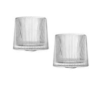 Xfeyaqlo Bicchieri Whisky Set di 2 Bicchieri Rum Il Piano del Tavolo Può Ruotare di 360 Gradi, Relax e Decompressione per Uomo, 160ml (Verticale)