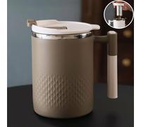 Xfeyaqlo Tazza Termica Tisana 450ml Tazza Caffe Termica Tazza Termica con Manico Bicchiere Termico per Tisane Tazza con Infusore Tazze da The, Acciaio Inox 304, Plastica PP (Cachi)
