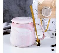 Xfeyaqlo Tazza Tisana, Tazze da The Modelli in Marmo, 400ml Tazza Te con Infusore Ceramica, Elegante Partner per Il Tè Pomeridiano, Ottima Scelta Regalo (Rosa)