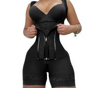 XFLHXY Guaina Modellante per Donna, Corsetto con Cerniera Tinta Unita, Vita Alta, Controllo Della Pancia, Sollevamento Dei Glutei, Body Modellante per Allenamento Della Vita(Black,L)