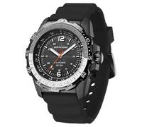 XFLHXY Orologi da Uomo a Energia Solare, Impermeabili 5 ATM, con LED, Per Immersioni, Maratone, Sopravvivenza, Nuoto, Orologio Militare Tattico da Campo(Black)