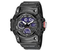 XFLHXY Orologio Sportivo Analogico da Uomo, Orologio Militare, Cronometro a LED, Digitale Elettronico, Ampio Doppio Display, Impermeabile, Tattico, Esercito, Orologio da Polso(Black)