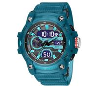XFLHXY Orologio Sportivo Analogico da Uomo, Orologio Militare, Cronometro a LED, Digitale Elettronico, Ampio Doppio Display, Impermeabile, Tattico, Esercito, Orologio da Polso(Lake Blue)
