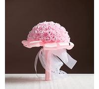 XFLSDHGD 1/2/4/6 pz 25,4 cm bouquet di fiori per sposa damigella d'onore bouquet di rose finte composizioni floreali w/diamante e nastri morbidi per decorazioni di nozze