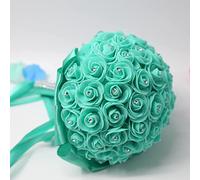 XFLSDHGD 1/2/4/6 pz 25,4 cm bouquet di fiori per sposa damigella d'onore bouquet di rose finte composizioni floreali w/diamante e nastri morbidi per decorazioni di nozze