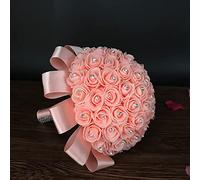 XFLSDHGD 1/2/4/6 pz 25,4 cm bouquet di fiori per sposa damigella d'onore bouquet di rose finte composizioni floreali w/diamante e nastri morbidi per decorazioni di nozze