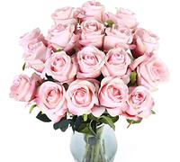 XFLSDHGD 10 Pezzi Rose Artificiali con steli Vero Touch Vero Finto Velvet Silk Rose Fiori di Maestri Accordi Floreali Decorazioni per la casa