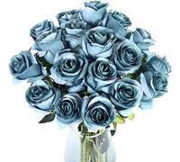 XFLSDHGD 10 Pezzi Rose Artificiali con steli Vero Touch Vero Finto Velvet Silk Rose Fiori di Maestri Accordi Floreali Decorazioni per la casa