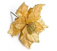 XFLSDHGD 12 fiori artificiali a forma di stella di Natale, 28 x 24 cm, fiori finti glitterati, ghirlanda di Natale, ornamenti per albero di Natale, decorazioni per feste di nozze