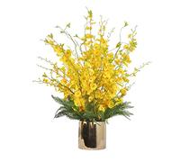 XFLSDHGD Fashion Phalaenopsis Orchid Orchid Giallo Silk Bouquet Fiori Artificiali per Sposa Decorazione per la casa DEORI