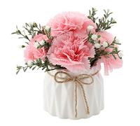 XFLSDHGD Fiori Artificiali, Garofano, Fiori Finti, Fiori Finti, Piccoli Abiti in Vaso, Decorazioni per la casa, fiode di Seta centrotavola da centrotavola per la Festa della Festa di Matrimonio