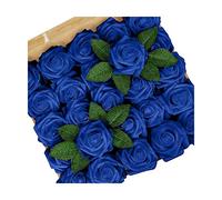 XFLSDHGD Fiori Artificiali per Decorazione 25 Pezzi Rosici Finti in Schiuma dall'aspetto Reale con steli centrifulli per Bouquet di Nozze Fai -da -Te Decorazioni per la casa