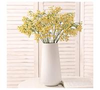 XFLSDHGD Fiori di gipsofila artificiali con vaso in plastica morbida seta fiori fai da te composizione per casa cucina tavolo centrotavola decorazione