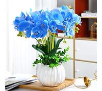 XFLSDHGD Mini Orchide Artificiale Finori Finti con Vaso Bianco per Bouquet per Matrimoni per Home Office per Decorazioni da scrivania da Tavolo da casa (Colore: a)