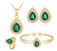XFLSDHGD Orecchini KC Elettroplati per la goccia di gioielli per le donne Bracciale a quattro set, scelta migliore (colore: A, dimensione: una taglia)