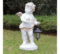 XFLSDHGD Statue di Angelo Solare da Giardino, Figurine di Figurine per Le Lanterne a energia Solare per Esterni, Vernice per Auto frp, Decorazione del Prato di Natale, Illuminazione 8h, d