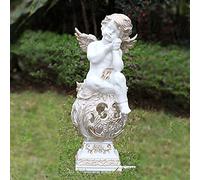 XFLSDHGD Statue di Angelo Solare da Giardino, Figurine di Figurine per Le Lanterne a energia Solare per Esterni, Vernice per Auto frp, Decorazione del Prato di Natale, Illuminazione 8h, d