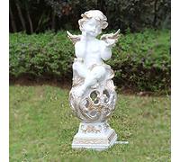 XFLSDHGD Statue di Angelo Solare da Giardino, Figurine di Figurine per Le Lanterne a energia Solare per Esterni, Vernice per Auto frp, Decorazione del Prato di Natale, Illuminazione 8h, d