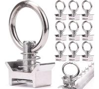 XFLYP 10 x Terminali Singoli, Binari di Fissaggio per Binari di Airline 1000 kg Cuscinetto, Ganci Singoli con Occhiello per il Fissaggio Per Binario Fermacarico Airline Rimorchio