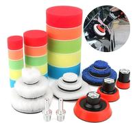 XFLYP 29 Pezzi Kit Lucidatrici Auto, Tamponi di Spugna con Adattatore per Trapano M14, Tampone Lucidante Kit per Lucidare la Lana, Accessori Auto per Lucidatrice Automatica, Levigatura, Ceretta