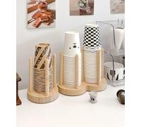 XFLYP Albero Porta Tazze in Legno, Porta Tazza Verticale per Riporre Tazze, da Tè, Caffè, Tazze, Adatto per Tazze di Carta da 10 Pollici, Cucina, Ristorante, Bar(Distributore di Bicchieri di Carta)