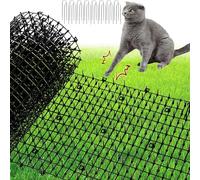 XFLYP Dissuasore per Gatti, 400x30cm Tappetino Repellente per Gatti, Plastica Repellente Gatti Anti Gatto Giardino Adatto Dissuasori per Gatti per Prato Giardino Interno Esterno & 16 Pioli a U