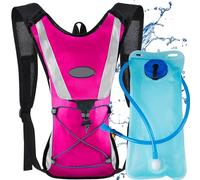 XFLYP Idratazione con Vescica, 5L Zaino Super Leggero con 2L Sacca Idrica per Unisex Adulto, Gilet Multifunzione per Ciclismo, Corsa, Arrampicata ed Escursionismo in Confezione(Rosa)