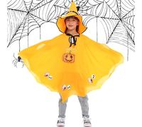 XFLYP Zucca Costume Strega, Taglia 90-150 cm Costume Halloween Zucca Bambina con Strega Cappello, Costume Zucca di Halloween per Halloween Cosplay, Carnevale, Festa a Tema, Gioco di Ruolo (Arancia)