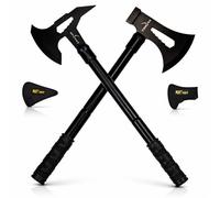 Xforst Ascia Accetta X-TM2 + X-TM3 - Asce a doppia lama in acciaio al carbonio, ideali per campeggio e survival, con impugnatura antiscivolo - Perfette per attività outdoor e bushcraft.