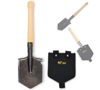 Xforst FS1 Pala da Campo con Manico in Legno e Custodia - Pala Robusta con Lama in Acciaio Affilata e Manico Ergonomico in Legno, Ideale per Outdoor, Campeggio e Survival