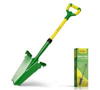 Xforst Vanga da Giardino SZ3 - Vanga con Sega per Radici 114 cm - Lama in Acciaio al Carbonio 25×35 cm - Manico in Fibra di Vetro Giallo con Impugnatura Ergonomica - Attrezzo da Giardinaggio e Outdoor
