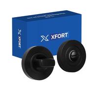 XFORT Kit di chiavistello per porta del bagno, con meccanismo di rotazione e rilascio del pollice, ideale per serrature interne in legno, colore: nero opaco