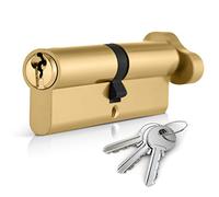 XFORT Serratura a Cilindro per Porta Europea con 3 Chiavi, Serratura Antiurto, Antifurto con Chiave, Alta Sicurezza per Porte in Legno, PVC e Composito, Ottone, Cilindro a Pomolo 40T/40 (80mm)