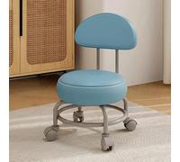 XFParts ESGT Sgabello girevole a bassa altezza con schienale, sgabello basso con rotelle, sgabello basso con ruote a 360°, per casa, ufficio, uomo, ragazza, negozio, salone, cucina, garage (colore