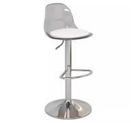 XFParts Moderni sgabelli acrilici con altezza regolabile e girevole caratteristiche eleganti rivestimento in pelle per la pelle comoda contropiede grigio per il bar per la casa o l'isola della cucina