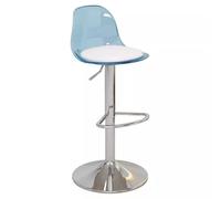 XFParts Moderni sgabelli da bar in acrilico con schienale trasparente girevole regolabile sgabelli da bar in pelle PU imbottito sedia da bancone altezza con poggiapiedi impresa blu potente